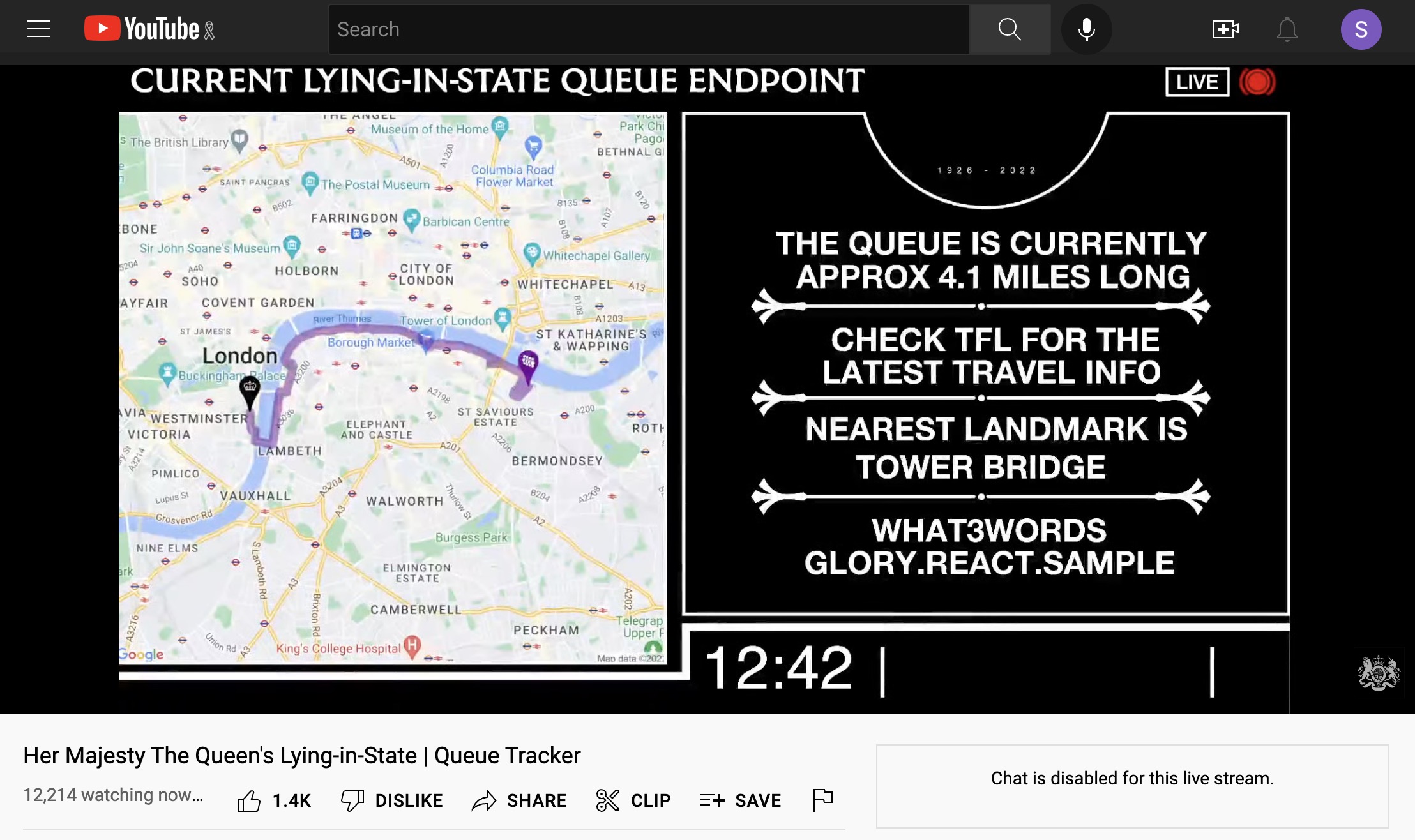 Queue Tracker livestream
