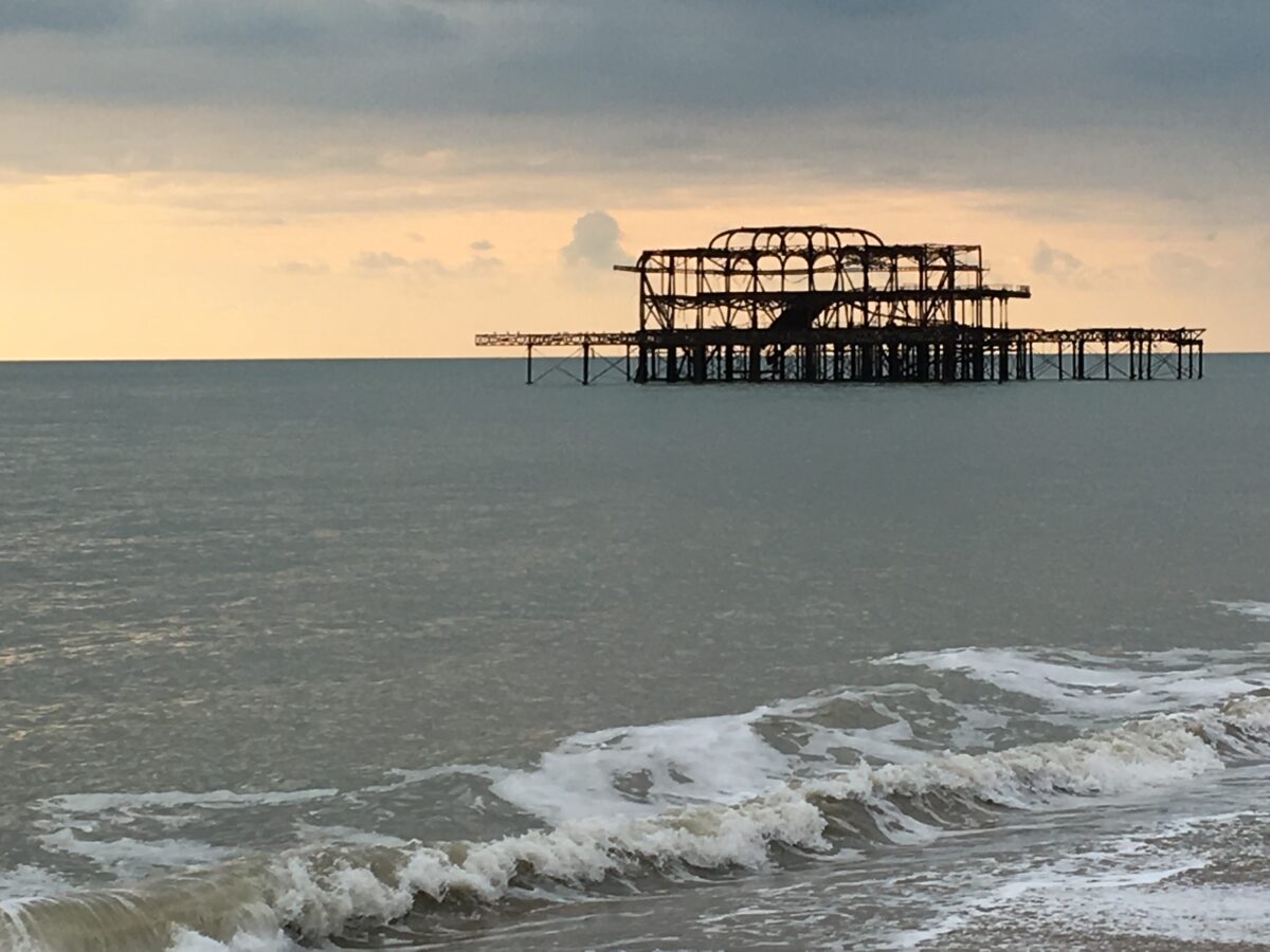 Fire-damaged Brighton pier